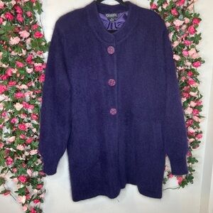 🌹Vanesha High Quality Angora Purple Peacoat Women’s Large Soft Outdoor